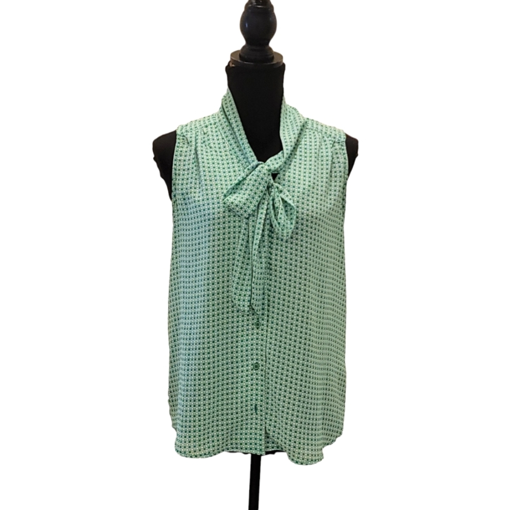 Rachel Zoe Sheer Gingham  Bow Button-Down Blouse